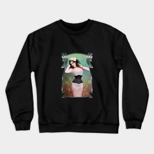 Burlesque dancer Xarah photography in Art Nouveau frame - Pinup Crewneck Sweatshirt